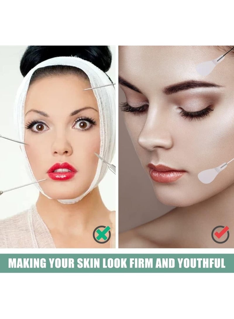 شريط لاصق لشد الوجه، 20 قطعة من ملصقات شد الوجه الفورية، مرن غير مرئي مقاوم للماء، شد الرقبة يقلل من الذقن المزدوجة، رقع رفع التجاعيد، أدوات شد الوجه لتأثير فوري - Image 4